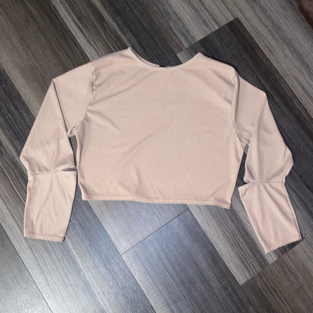 Pretty little thing Sleeve Crop Top nude